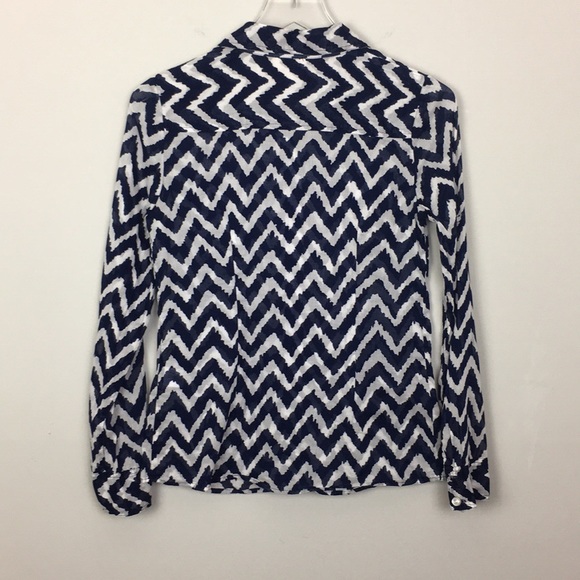 Milly of New York-Striped Button down Sz 2 Perfect - Picture 3 of 4